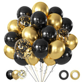 AIOZX black and gold balloons 12-inch kit for festive décor ideas