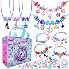 AIPRIDY 208-piece unicorn charm kit for imaginative jewelry making.