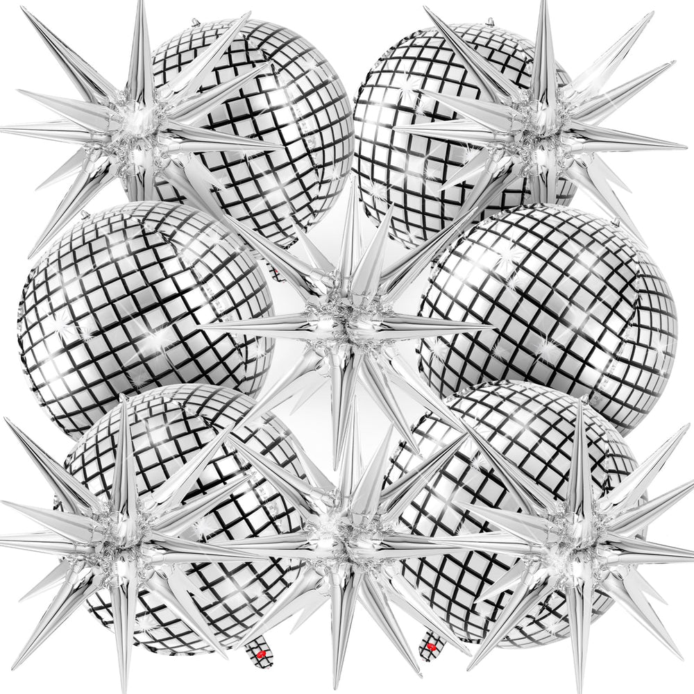 AIQINHU disco ball balloons in silver with a mirror finish for glam party vibes.