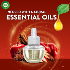 Air Wick Apple Cinnamon Medley refill delivering 360-degree diffusion for even coverage.