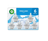 Air Wick plug-in scented oil fresh linen refill for long-lasting fragrance in any room.
