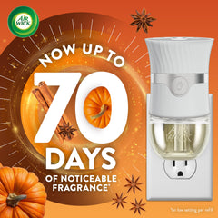 Air Wick Pumpkin Spice refill packaging highlights long lasting fragrance