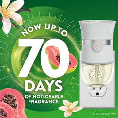 Air Wick Vanilla Pink Papaya plug-in refill shown for convenient scent refreshment.