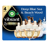 Air Wick Vibrant refill bottle with blue sea and beach wood aroma for long-lasting freshness
