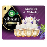 Air Wick Vibrant refill bottle shows lavender and waterlily scent for a fresh room
