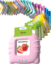 Airbition bilingual pink flash cards support dual-language exposure for kids.