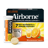 Airborne 1000mg Vitamin C dissolving in water for a refreshing immune support drink.