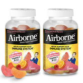 Airborne bottle front shows the colorful gummies, ideal for daily immune support