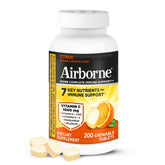 Airborne Citrus chewable tablets bottle shows bright flavor for daily immune support.