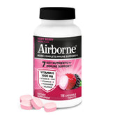 Airborne very berry chewable bottle shows on-the-go immunity support.