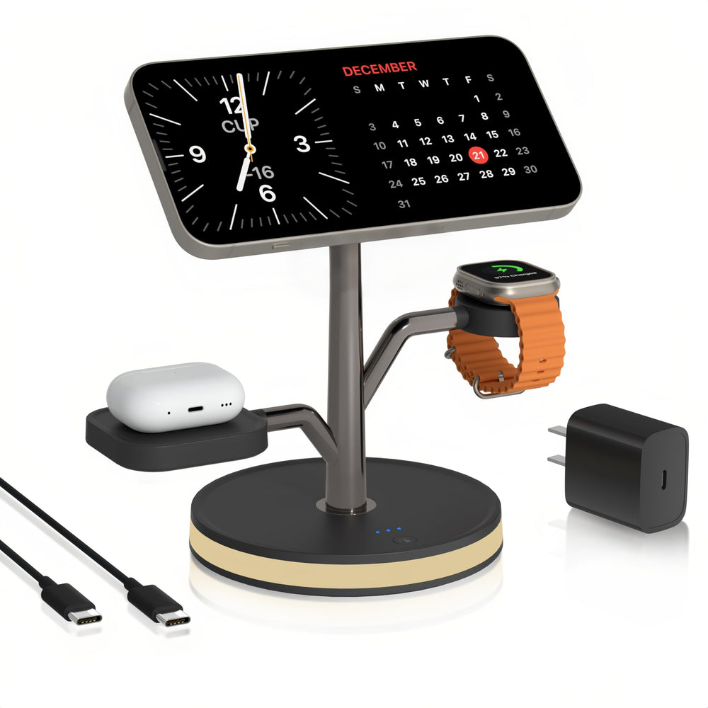 Aitek Power 3-in-1 MagSafe charger powers iPhone, Watch, and AirPods.