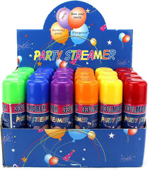 AJ Toys & Games party decorations and goody bags with colorful bursts