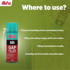 Akfix 805 cured foam is rigid, trimable, and paintable for clean finishes