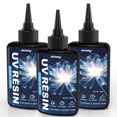 Akisey UV resin 300g bottle close-up for crystal-clear jewelry making