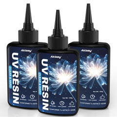 Akisey UV resin 300g bottle close-up for crystal-clear jewelry making