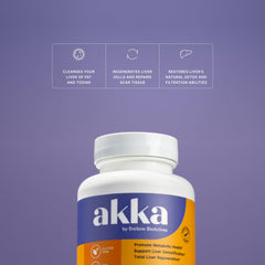 AKKA Premium Liver Cleanse label detail highlighting bioavailable Akkermansia ingredients