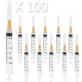 AKRAF 100-pack 3ml syringes for precise lab measurements.