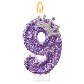 AKURIEEY Purple Crown Birthday Candle main view adds regal flair to any cake