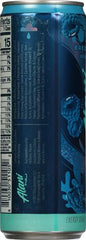 Alani Nu Breezeberry label close-up featuring 200 mg caffeine and nutrients.