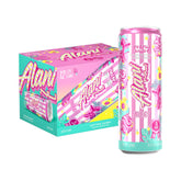 Alani Nu Cotton Candy energy can front view, sugar-free pick-me-up.