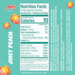 Close-up of a Juicy Peach energy stick dissolving in water