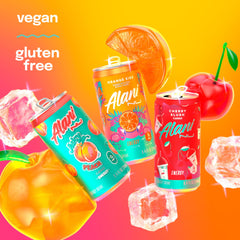 Alani Nu Mini Energy Cherry Slush label highlights zero sugar and caffeine