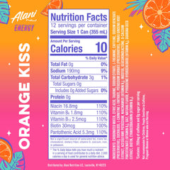 Alani Nu Orange Kiss pour into glass reveals refreshing citrus taste and caffeine lift.
