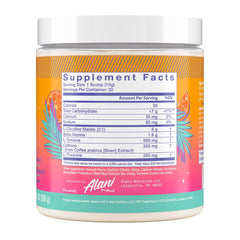 Alani Nu Orange Kiss serving scoop showing precise daily servings.