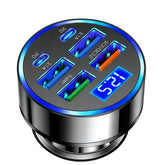 Alanph voltmeter display car charger shows real-time voltage for safer trips.