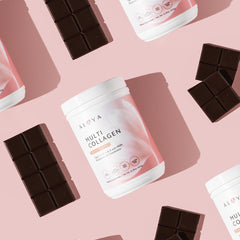 Alaya Naturals multi collagen powder dissolving in water for smooth texture and flavor-neutral mix.