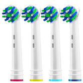 Alayna cross bristle design head angled for deep reach between teeth and gumline