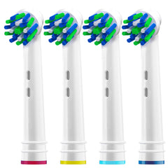 Alayna cross bristle design head angled for deep reach between teeth and gumline