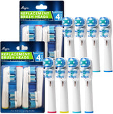 Alayna replacement brush heads packaging showing eight heads for Oral-B compatibility