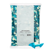 Albanese blue gummi sharks in a bag show bold flavors for sharing.