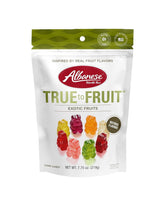 Albanese Exotic Fruits Gummies bag with bright colors, ideal for on-the-go snacking.