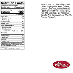 Albanese Soft-chewy Wild Cherry Gummies, ideal for party bowls.
