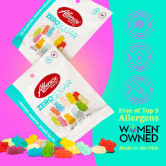 Allergen-friendly Albanese Sugar Free Gummi Bears in gluten-free and dairy-free option.
