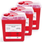 Alcedo 2-qt sharps container 3-pack for home and professional disposal.