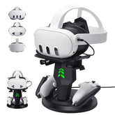 Alcopanda VR dock front view shows organized charging for Quest headsets.