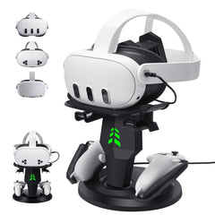 Alcopanda VR dock front view shows organized charging for Quest headsets.