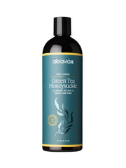 Aleavia Body Cleanse bottle with green tea and honeysuckle for balanced skin.