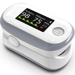 Alecaremed Pulse Oximeter display shows clear SpO2 and PR readings on a bright screen.