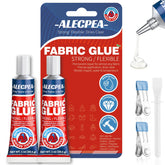ALECPEA permanent fabric glue tubes in a 2-pack kit for quick repairs