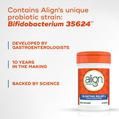 Align Bifidobacterium 35624 label highlights science-backed probiotic research