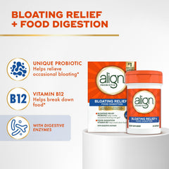 Align Probiotic Bloating Relief capsules close-up highlights easy daily use