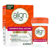 Align Probiotic Women’s Dual Action bottle supports digestive balance.