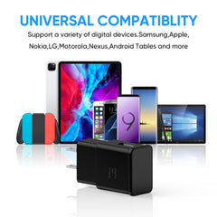 Alimu Adaptive Fast Charging Block side view, slim profile for easy storage.