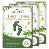 ALIVER foot peel mask worn like socks to gently exfoliate and soften feet.