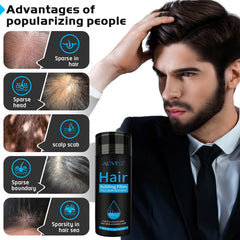 Applying ALIVER fibers, spread evenly for seamless volume blending with your real hair.