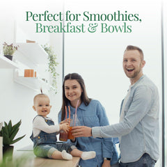 All Basil Seeds smoothie bowl featuring fiber-rich texture and mild, nutty aroma.